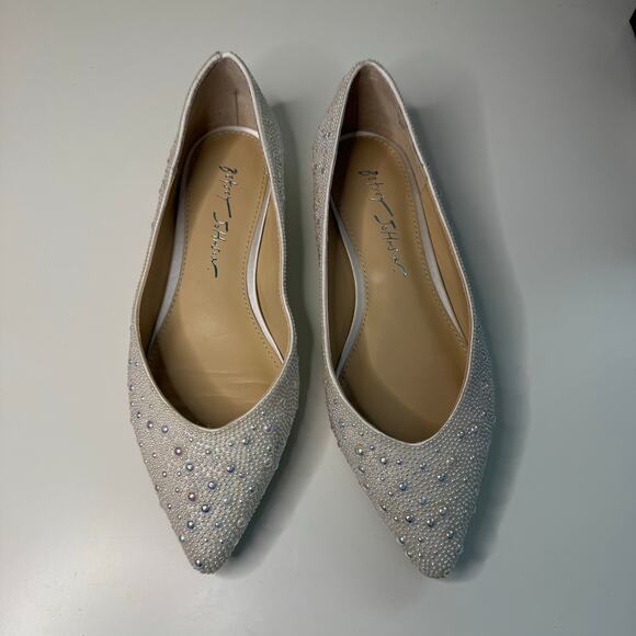 Betsey Johnson Womens White SB-Jude Pearl Beaded Ballet Flats Size 7M Wedding - Picture 5 of 10